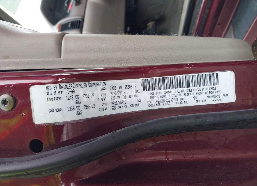 Photo 9 of 1999 Jeep Grand CHEROKEE LIMITED (VIN 1J4GW68N5XC642670)