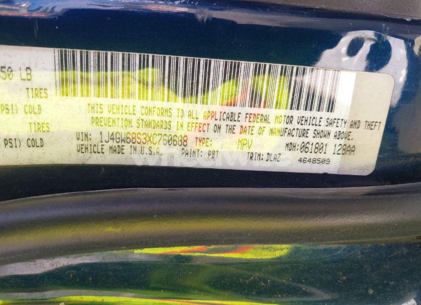 Photo 9 of 1999 Jeep Grand CHEROKEE LIMITED (VIN 1J4GW68S3XC760688)