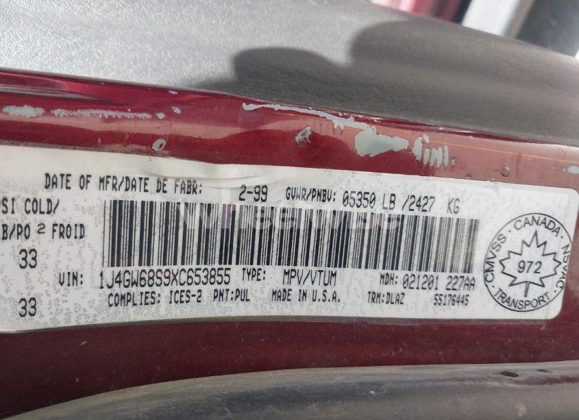 Photo 9 of 1999 Jeep Grand CHEROKEE LIMITED (VIN 1J4GW68S9XC653855)