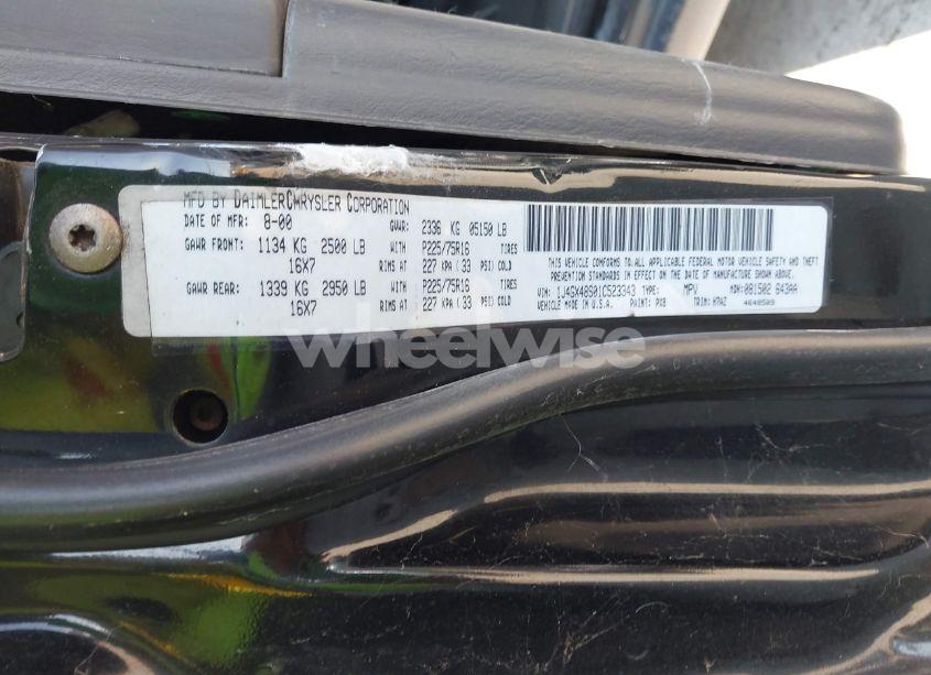 Photo 9 of 2001 Jeep Grand CHEROKEE LAREDO (VIN 1J4GX48S01C523343)