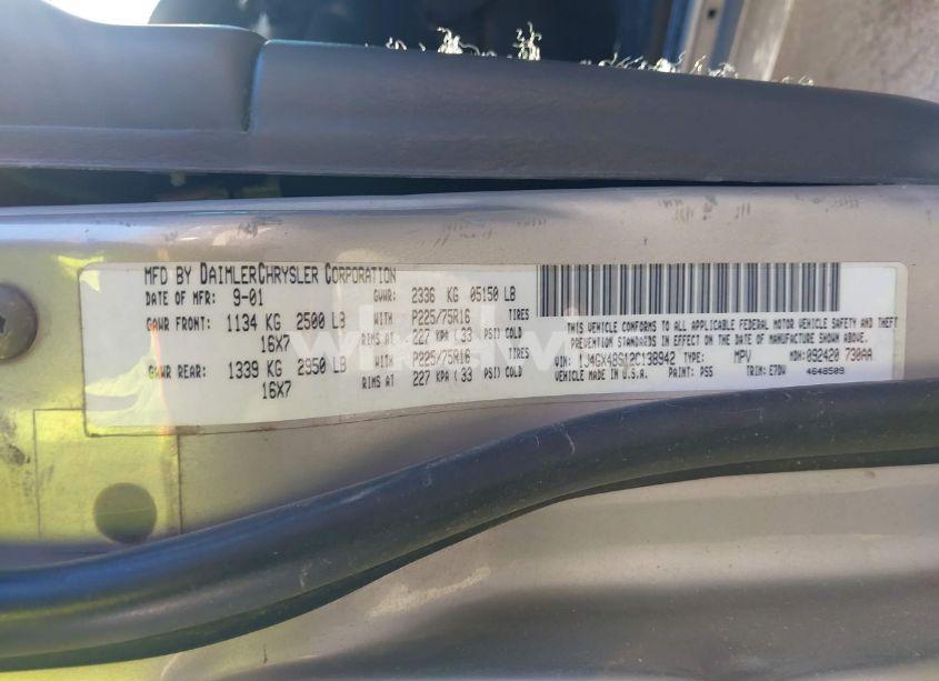 Photo 9 of 2002 Jeep Grand CHEROKEE LAREDO (VIN 1J4GX48S12C138942)