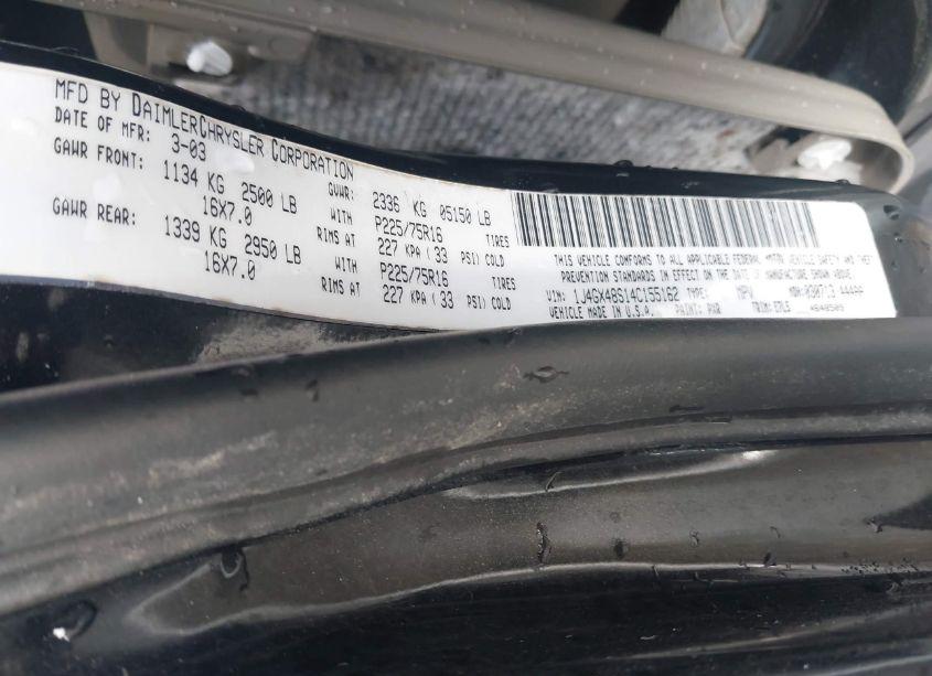 Photo 9 of 2004 Jeep Grand CHEROKEE LAREDO (VIN 1J4GX48S14C155162)