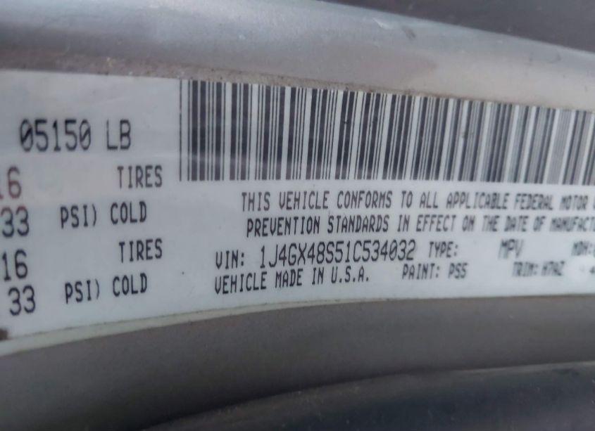 Photo 9 of 2001 Jeep Grand CHEROKEE LAREDO (VIN 1J4GX48S51C534032)