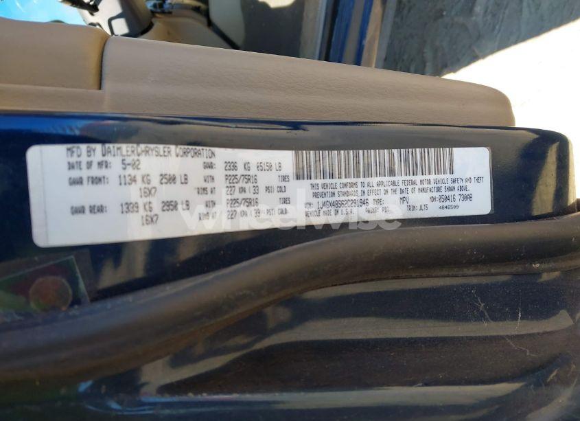 Photo 9 of 2002 Jeep Grand CHEROKEE LAREDO (VIN 1J4GX48S62C291946)