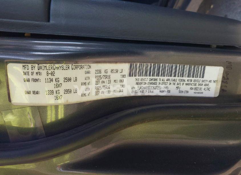 Photo 9 of 2003 Jeep Grand CHEROKEE LAREDO (VIN 1J4GX48S63C537251)