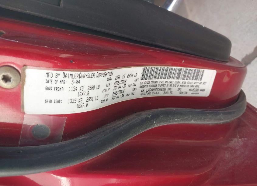 Photo 9 of 2004 Jeep Grand CHEROKEE LAREDO (VIN 1J4GX48S64C426703)