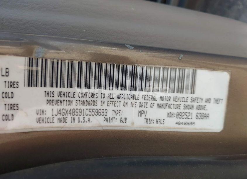 Photo 9 of 2001 Jeep Grand CHEROKEE LAREDO (VIN 1J4GX48S91C559693)