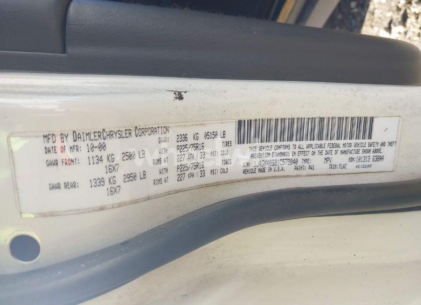 Photo 9 of 2001 Jeep Grand CHEROKEE LAREDO (VIN 1J4GX48S91C579040)