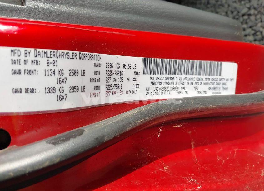 Photo 9 of 2002 Jeep Grand CHEROKEE LAREDO (VIN 1J4GX48S92C136050)