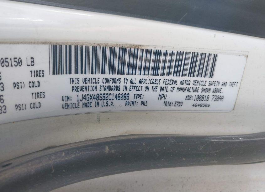 Photo 9 of 2002 Jeep Grand CHEROKEE LAREDO (VIN 1J4GX48S92C146089)