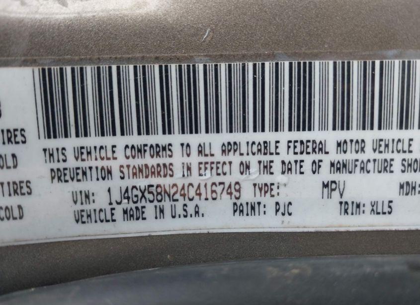 Photo 9 of 2004 Jeep Grand CHEROKEE LIMITED (VIN 1J4GX58N24C416749)