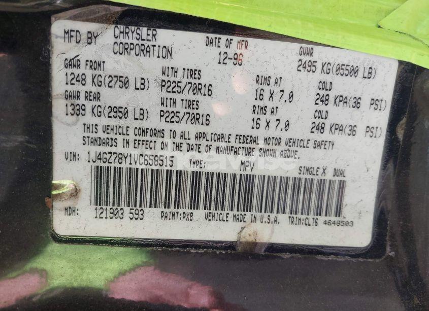 Photo 9 of 1997 Jeep Grand CHEROKEE LIMITED (VIN 1J4GZ78Y1VC658515)