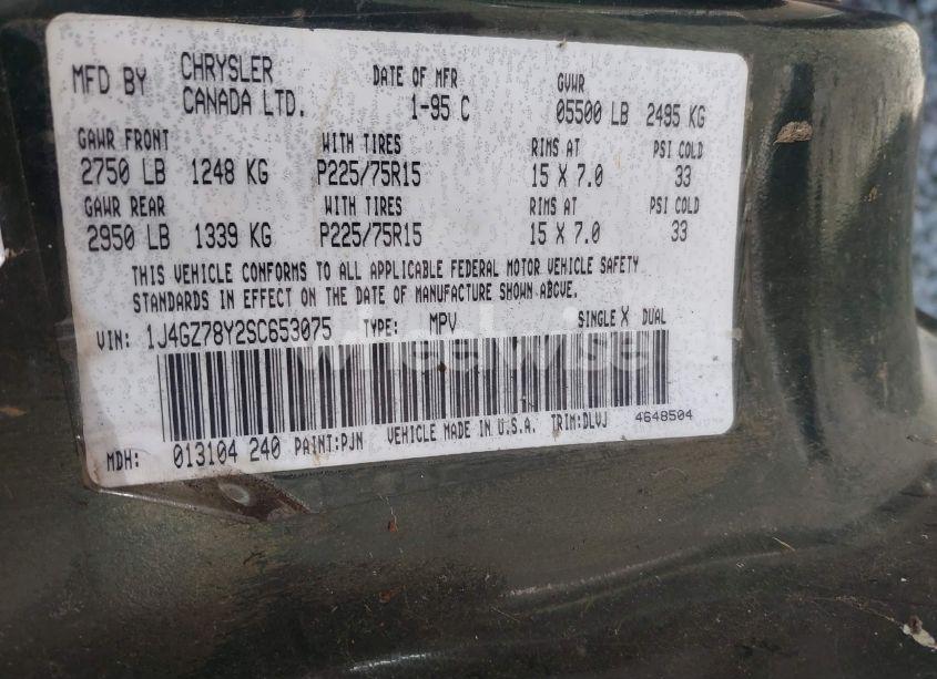 Photo 9 of 1995 Jeep Grand CHEROKEE LIMITED/ORVIS (VIN 1J4GZ78Y2SC653075)