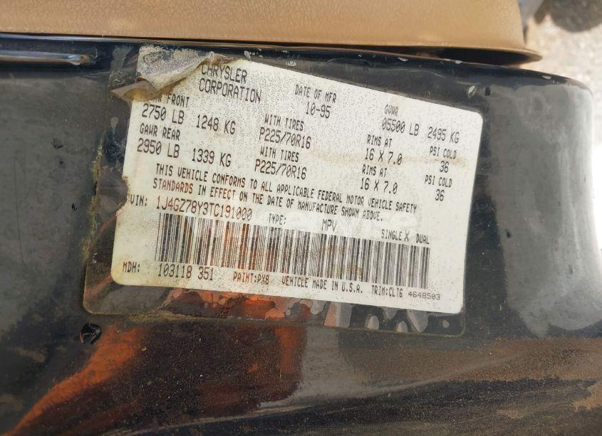 Photo 9 of 1996 Jeep Grand CHEROKEE LIMITED (VIN 1J4GZ78Y3TC191000)