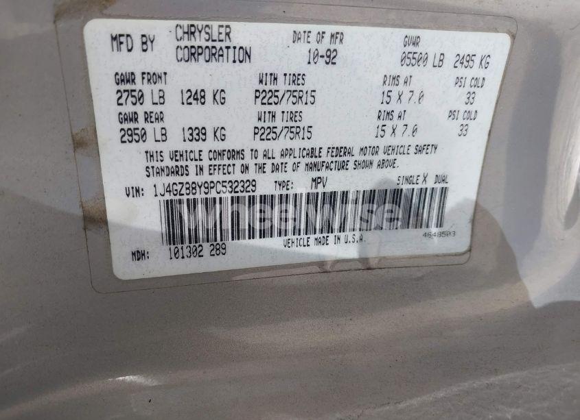 Photo 9 of 1993 Jeep Grand CHEROKEE SPORT (VIN 1J4GZ88Y9PC532329)