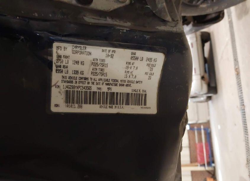 Photo 9 of 1993 Jeep Grand CHEROKEE SPORT (VIN 1J4GZ88YXPC543565)