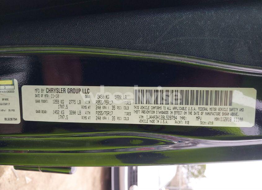 Photo 9 of 2011 Jeep Wrangler UNLIMITED SPORT (VIN 1J4HA3H12BL528794)