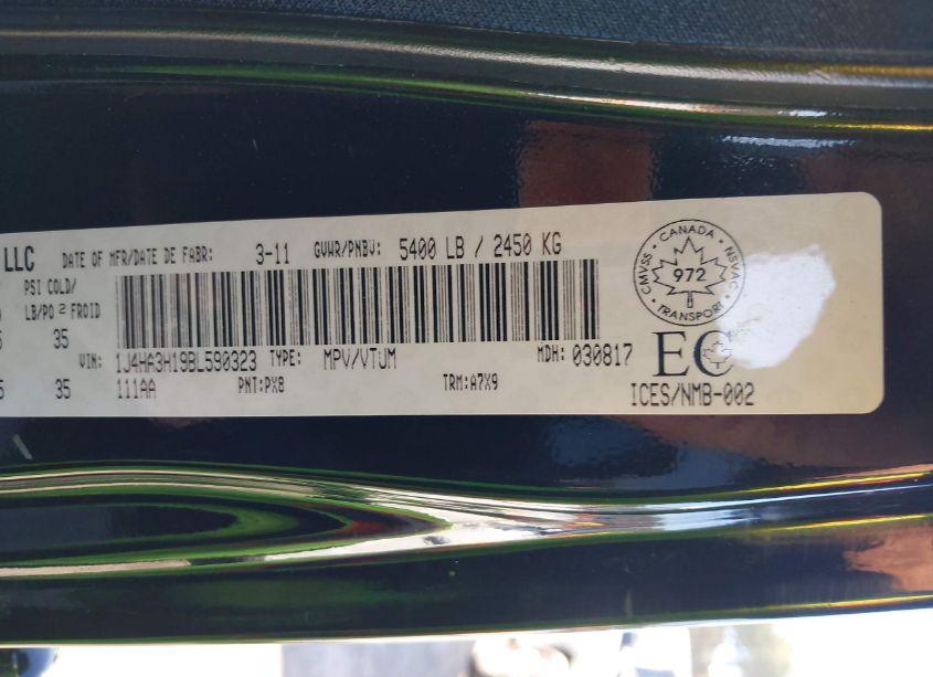 Photo 9 of 2011 Jeep Wrangler UNLIMITED SPORT (VIN 1J4HA3H19BL590323)