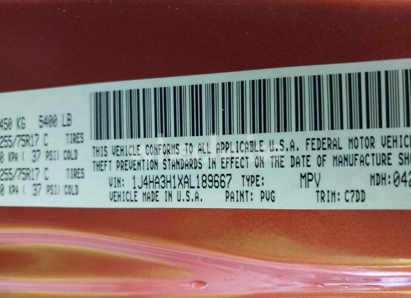 Photo 9 of 2010 Jeep Wrangler UNLIMITED SPORT (VIN 1J4HA3H1XAL189667)