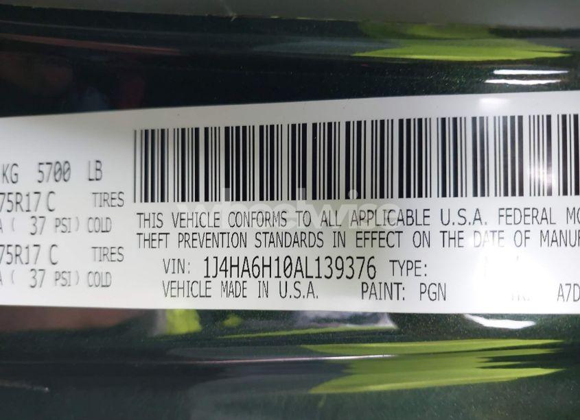 Photo 9 of 2010 Jeep Wrangler UNLIMITED RUBICON (VIN 1J4HA6H10AL139376)