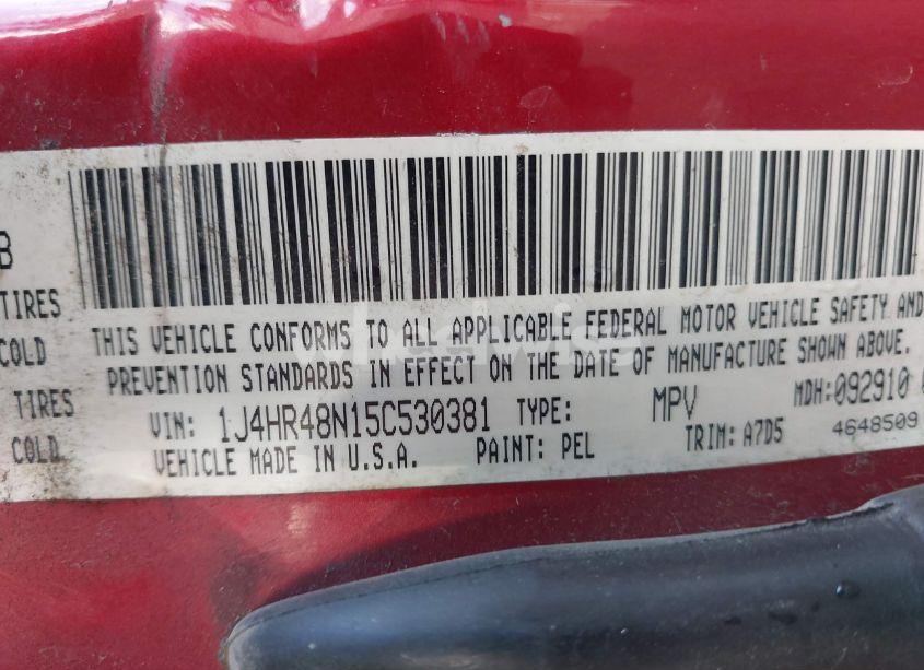 Photo 9 of 2005 Jeep Grand CHEROKEE LAREDO (VIN 1J4HR48N15C530381)