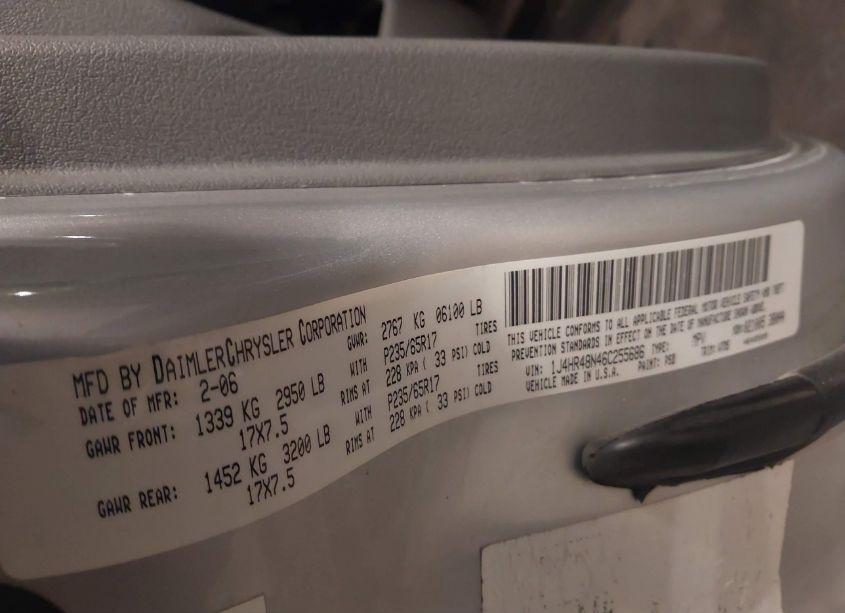 Photo 9 of 2006 Jeep Grand CHEROKEE LAREDO (VIN 1J4HR48N46C255686)