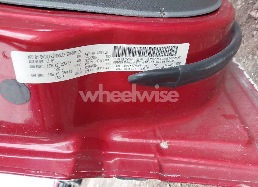 Photo 9 of 2005 Jeep Grand CHEROKEE LAREDO (VIN 1J4HR48N75C559206)