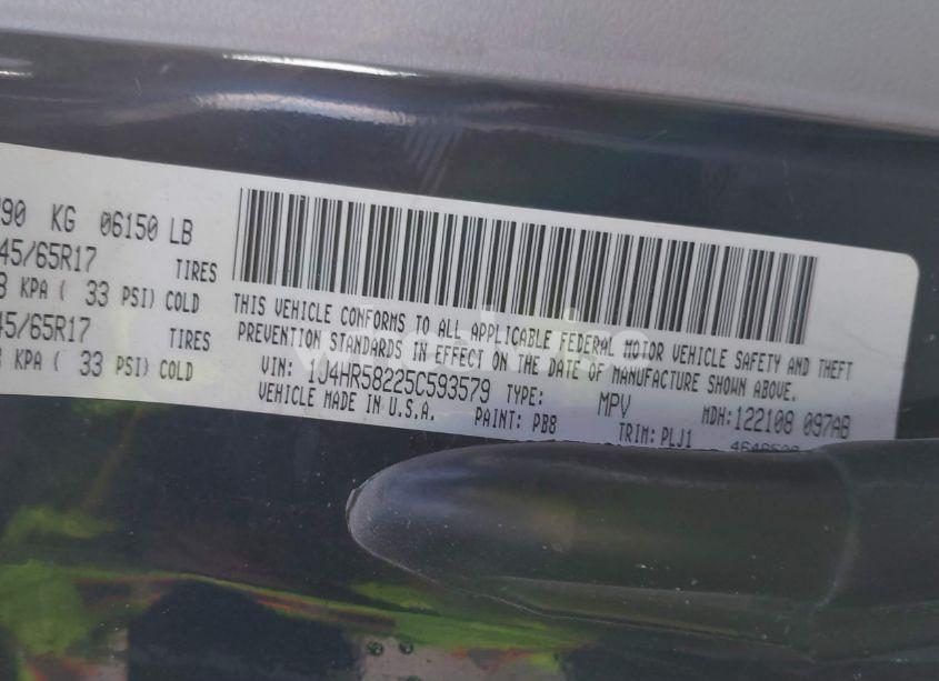 Photo 9 of 2005 Jeep Grand CHEROKEE LIMITED (VIN 1J4HR58225C593579)