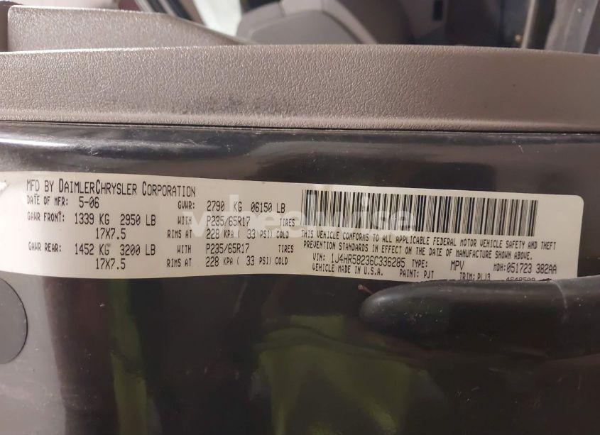 Photo 9 of 2006 Jeep Grand CHEROKEE LIMITED (VIN 1J4HR58236C336285)