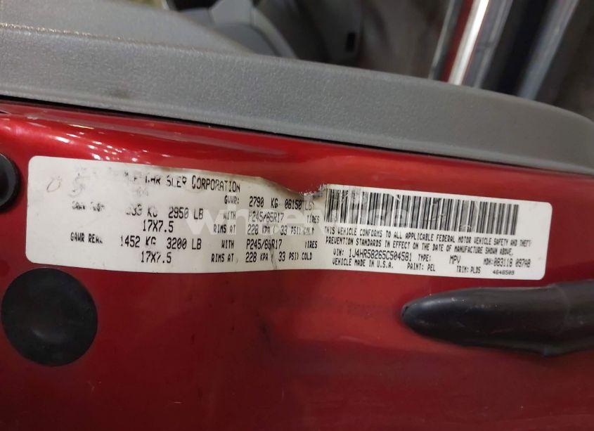 Photo 9 of 2005 Jeep Grand CHEROKEE LIMITED (VIN 1J4HR58265C504581)