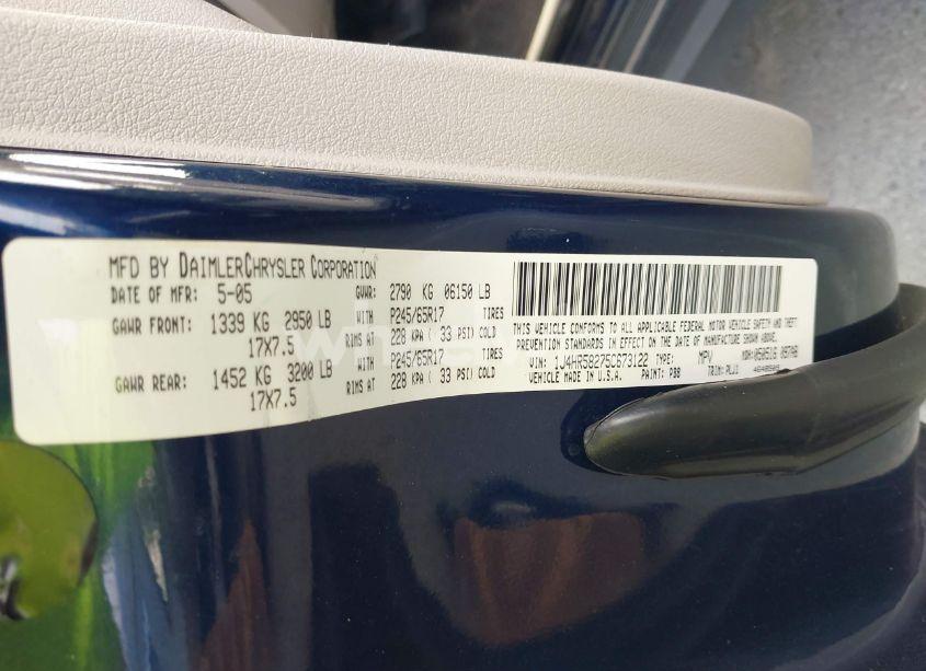 Photo 9 of 2005 Jeep Grand CHEROKEE LIMITED (VIN 1J4HR58275C673122)