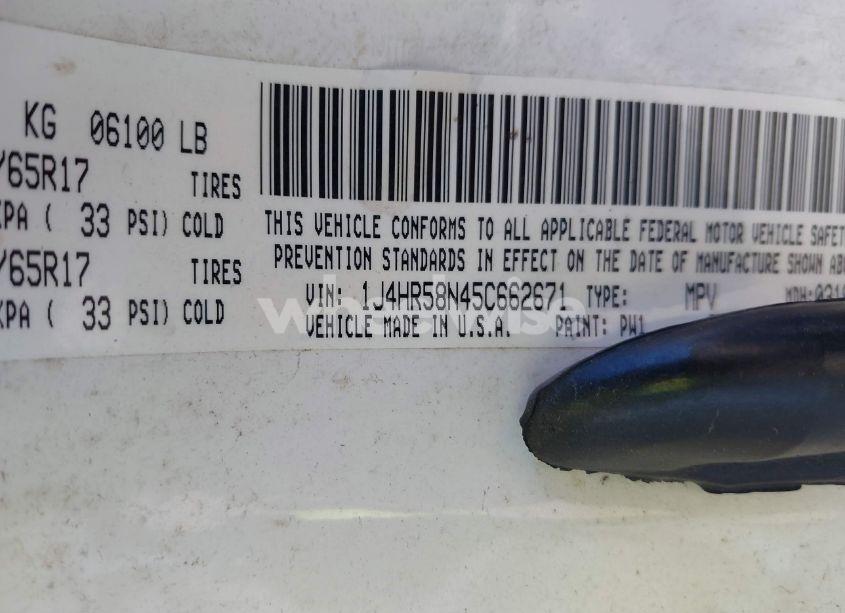 Photo 9 of 2005 Jeep Grand CHEROKEE LIMITED (VIN 1J4HR58N45C662671)