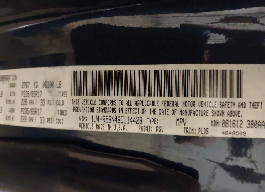 Photo 9 of 2006 Jeep Grand CHEROKEE LIMITED (VIN 1J4HR58N46C114428)