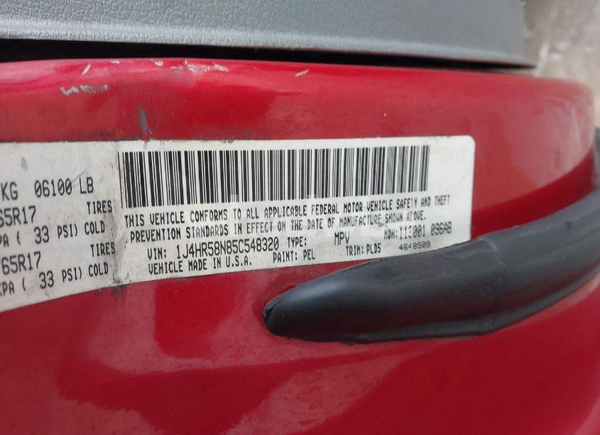 Photo 9 of 2005 Jeep Grand CHEROKEE LIMITED (VIN 1J4HR58N85C548320)