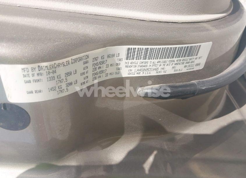 Photo 9 of 2005 Jeep Grand CHEROKEE LIMITED (VIN 1J4HR58N95C510465)