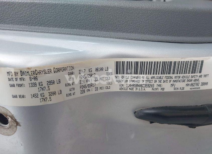 Photo 9 of 2006 Jeep Grand CHEROKEE LIMITED (VIN 1J4HR58NX6C359203)