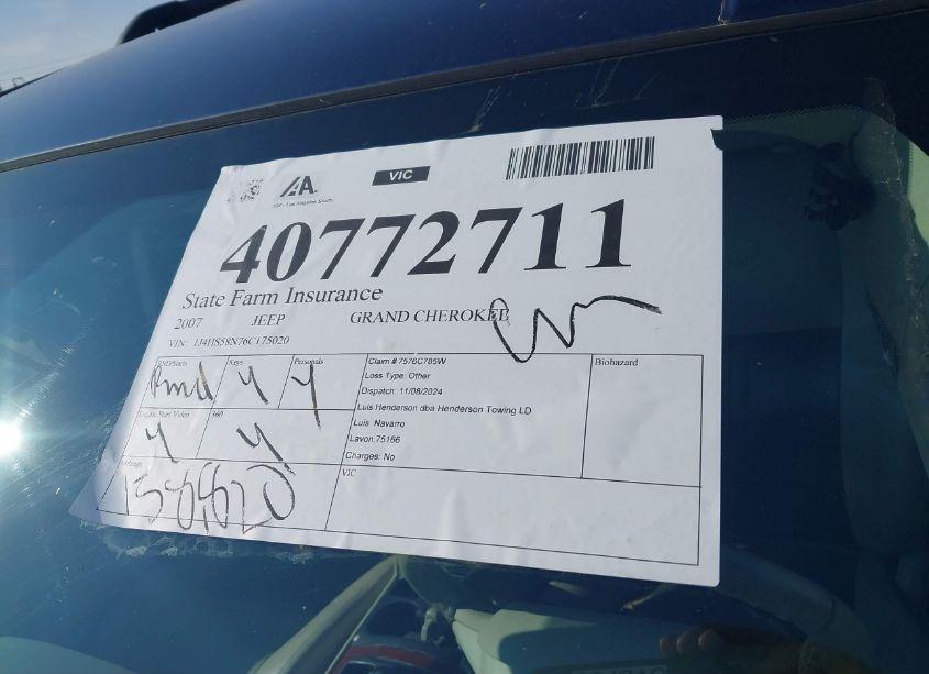 Photo 17 of 2006 Jeep Grand CHEROKEE LIMITED (VIN 1J4HS58N76C175020)