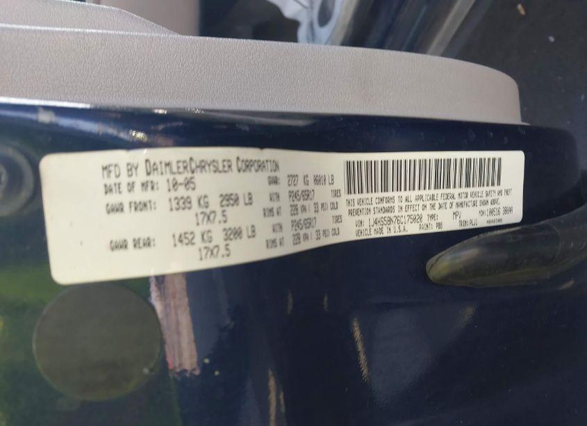 Photo 9 of 2006 Jeep Grand CHEROKEE LIMITED (VIN 1J4HS58N76C175020)