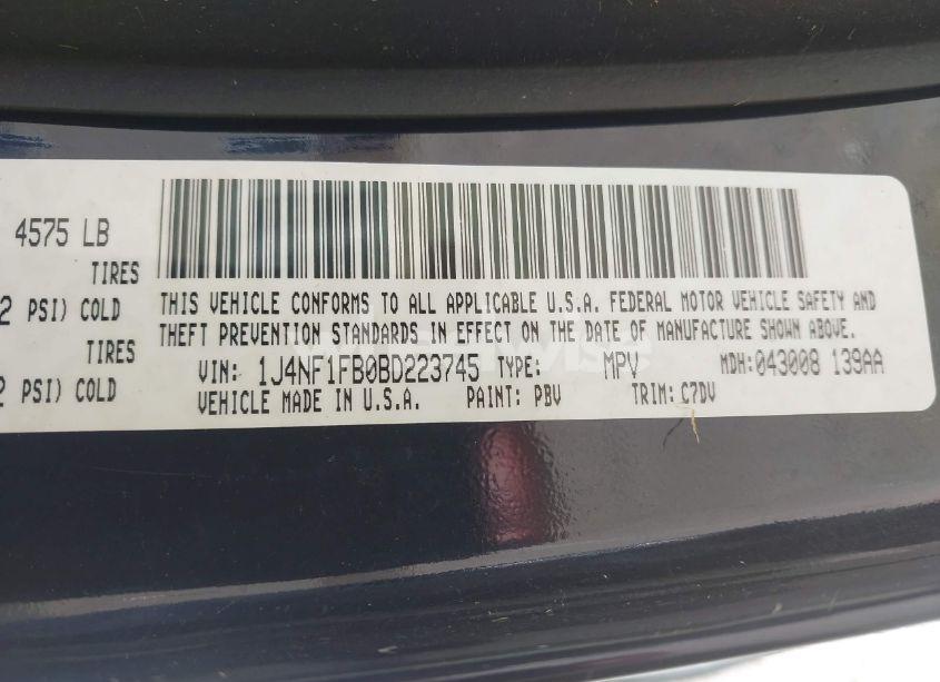 Photo 9 of 2011 Jeep Compass (VIN 1J4NF1FB0BD223745)