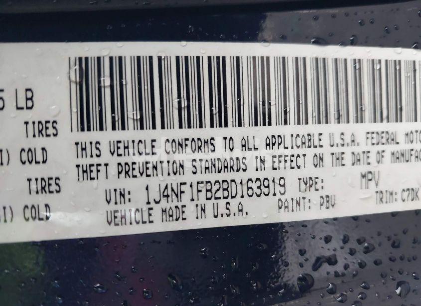 Photo 9 of 2011 Jeep Compass (VIN 1J4NF1FB2BD163919)