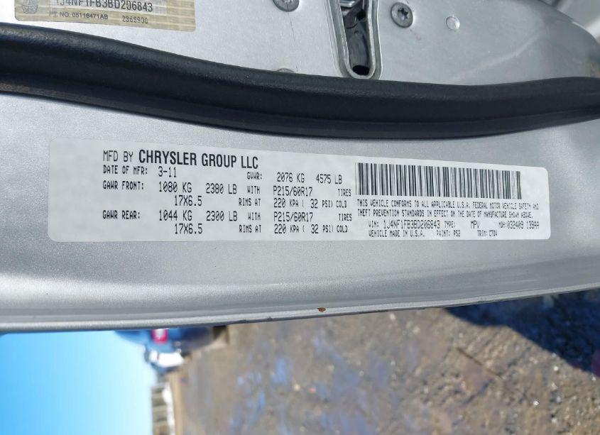 Photo 9 of 2011 Jeep Compass (VIN 1J4NF1FB3BD206843)