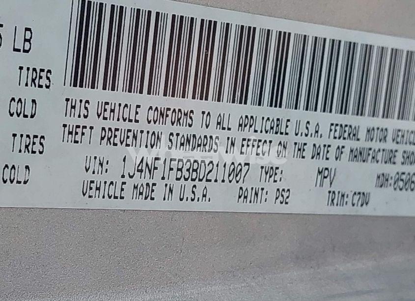 Photo 9 of 2011 Jeep Compass (VIN 1J4NF1FB3BD211007)