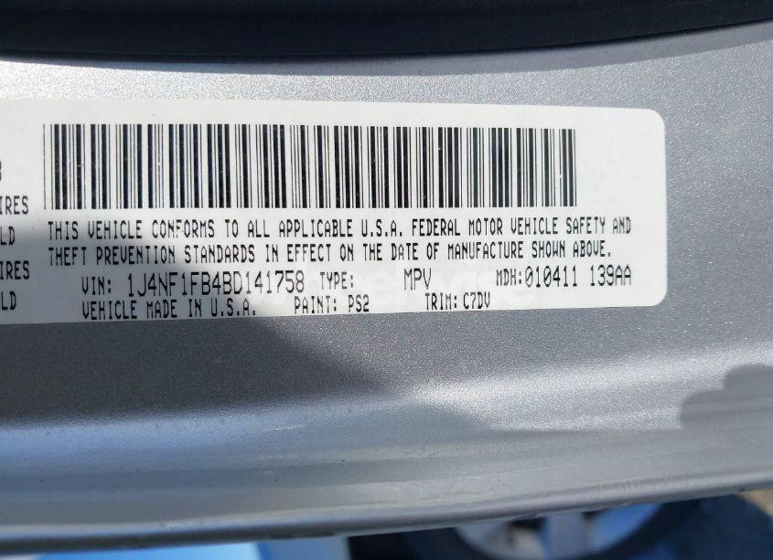 Photo 9 of 2011 Jeep Compass (VIN 1J4NF1FB4BD141758)