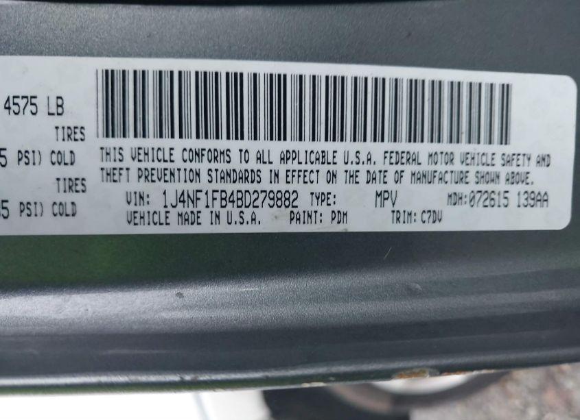 Photo 9 of 2011 Jeep Compass (VIN 1J4NF1FB4BD279882)