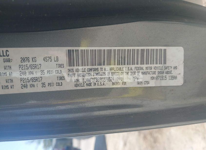 Photo 9 of 2011 Jeep Compass (VIN 1J4NF1FB6BD278524)