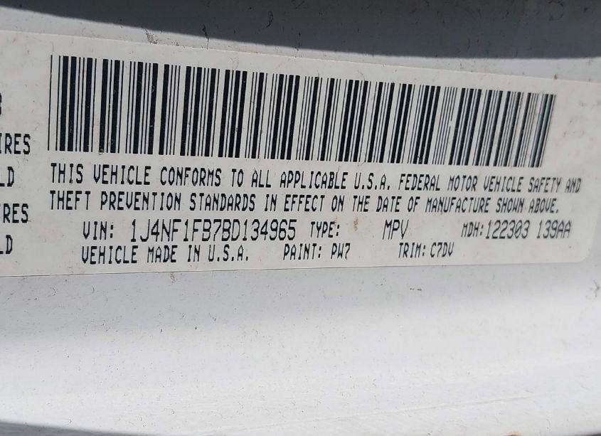 Photo 9 of 2011 Jeep Compass (VIN 1J4NF1FB7BD134965)