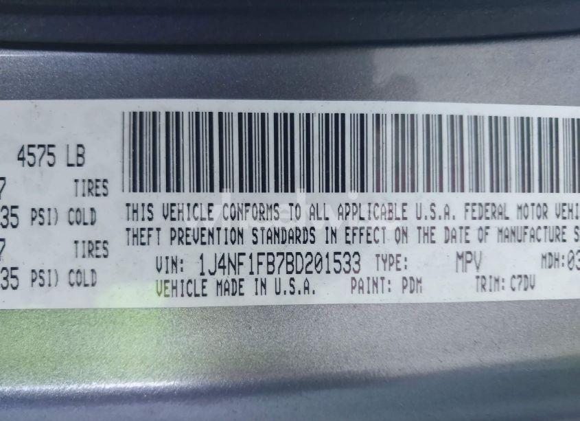 Photo 9 of 2011 Jeep Compass (VIN 1J4NF1FB7BD201533)