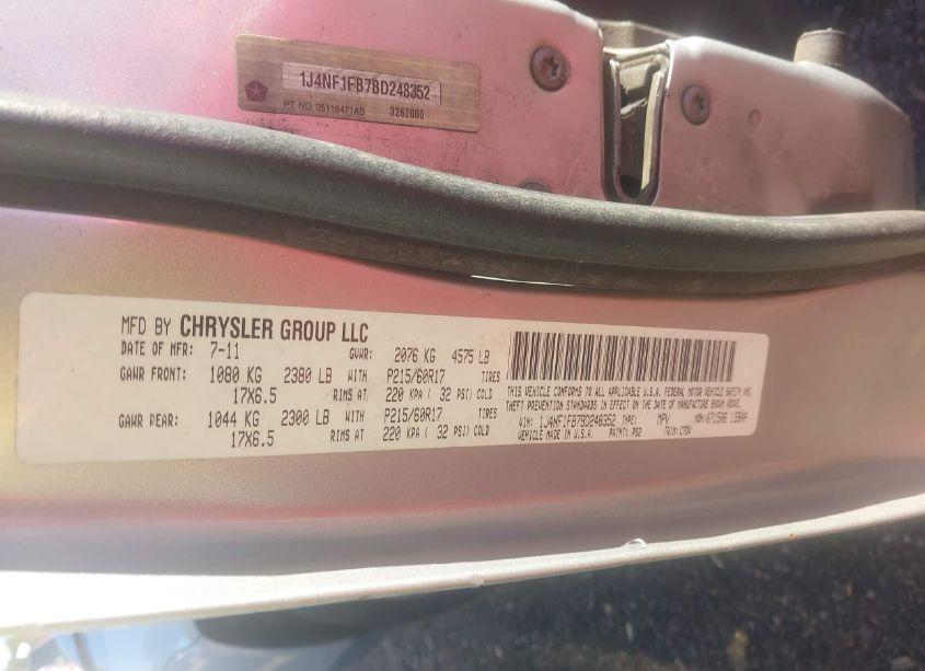 Photo 9 of 2011 Jeep Compass (VIN 1J4NF1FB7BD248352)