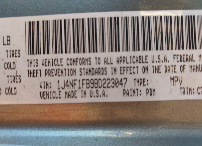 Photo 9 of 2011 Jeep Compass (VIN 1J4NF1FB9BD223047)