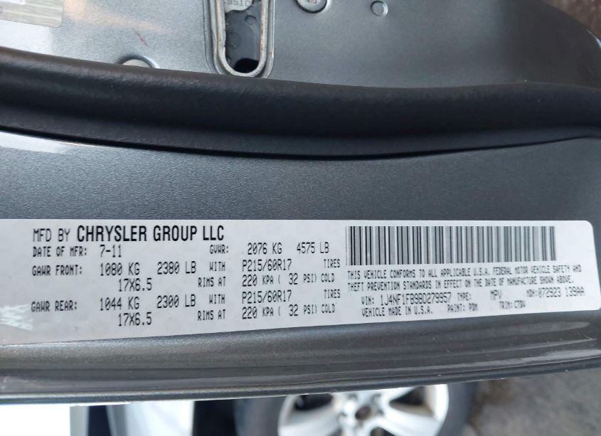 Photo 9 of 2011 Jeep Compass (VIN 1J4NF1FB9BD279957)